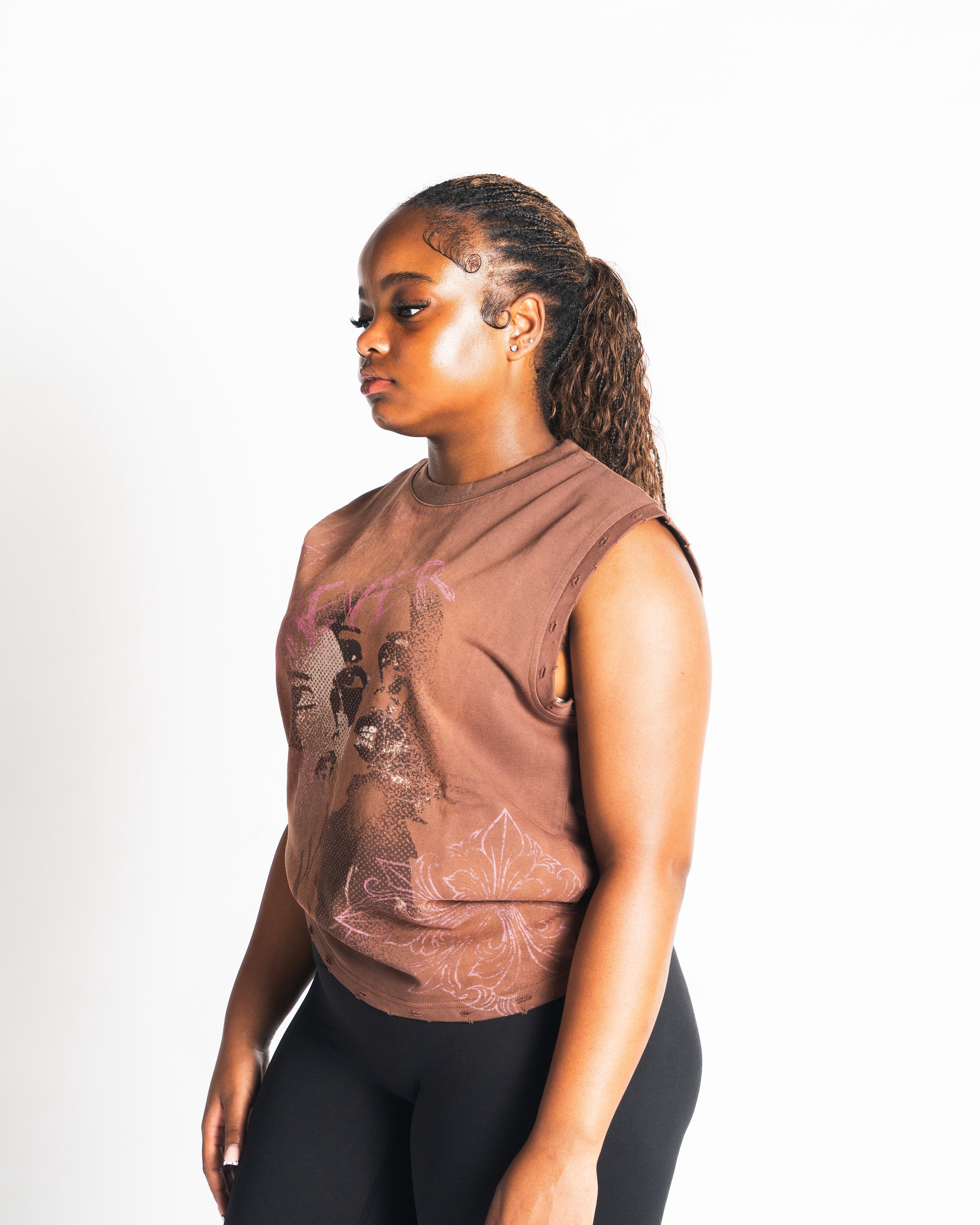 Solène Distressed Sleeveless Top