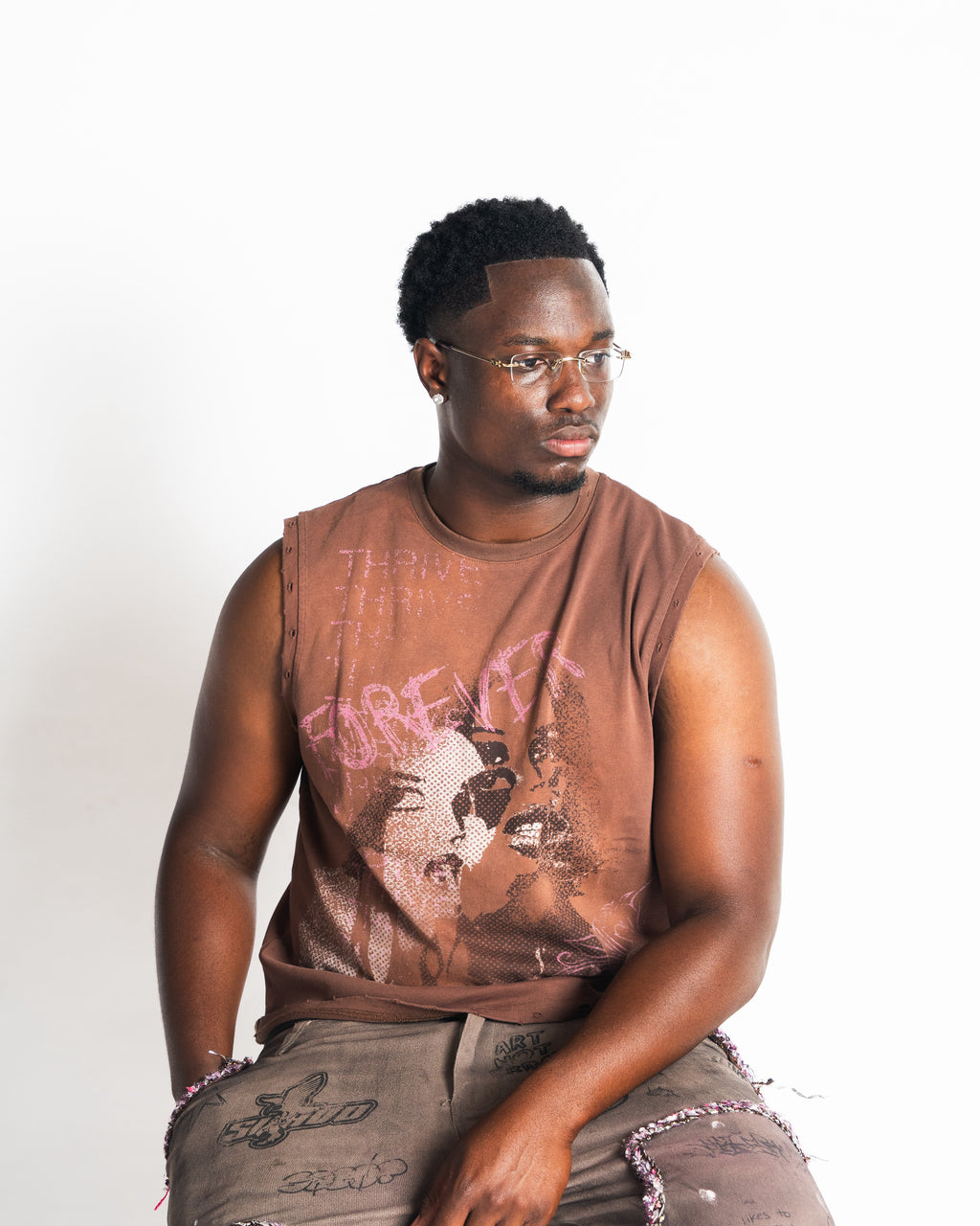 Solène Distressed Sleeveless Top
