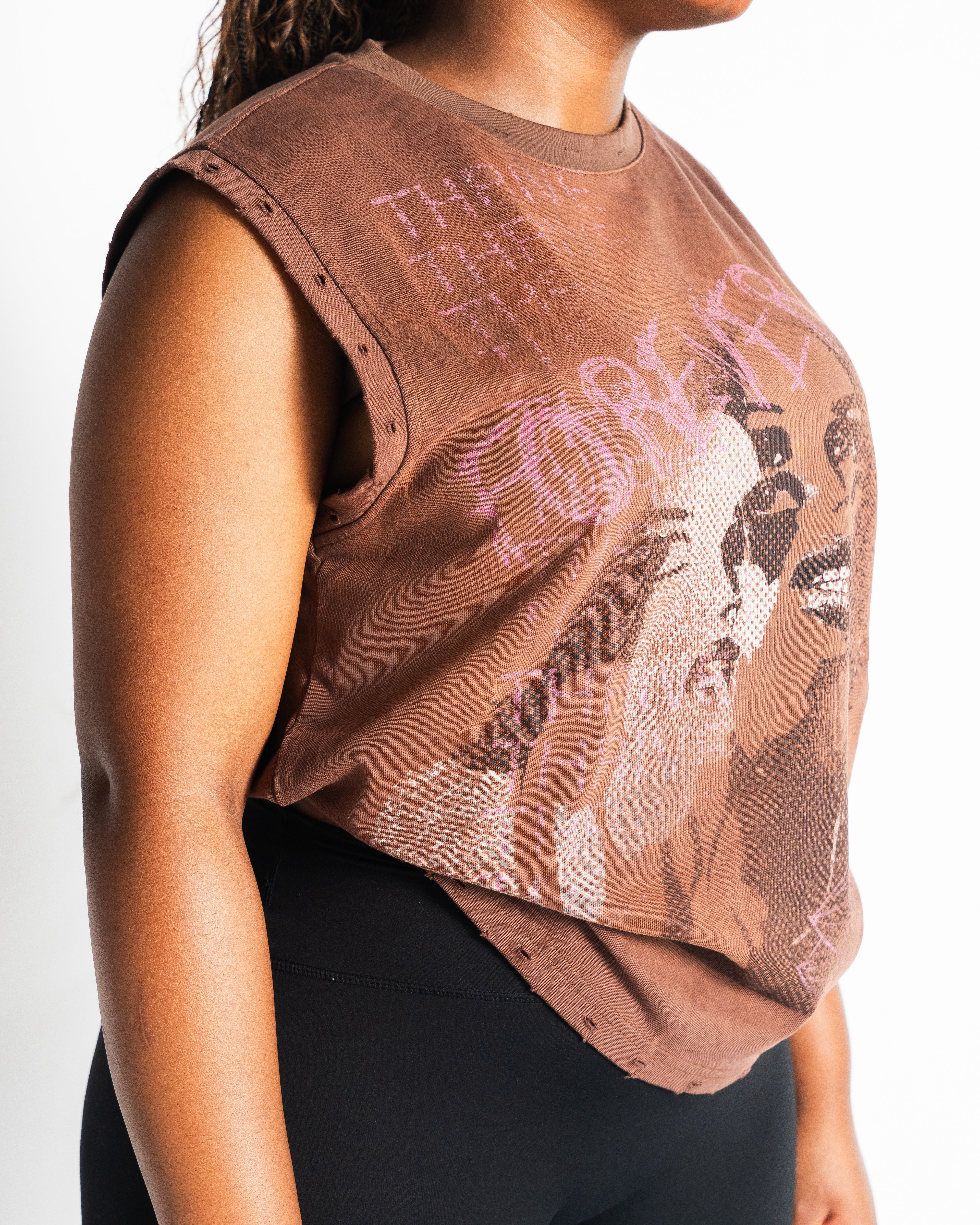 Solène Distressed Sleeveless Top